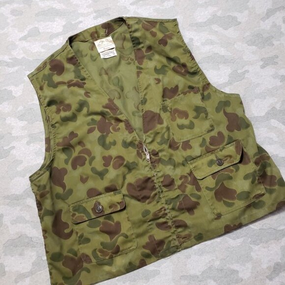 Vintage Penneys Foremost Hunting Clothing Vest Mens XL Green Camo Zip - Picture 2 of 10